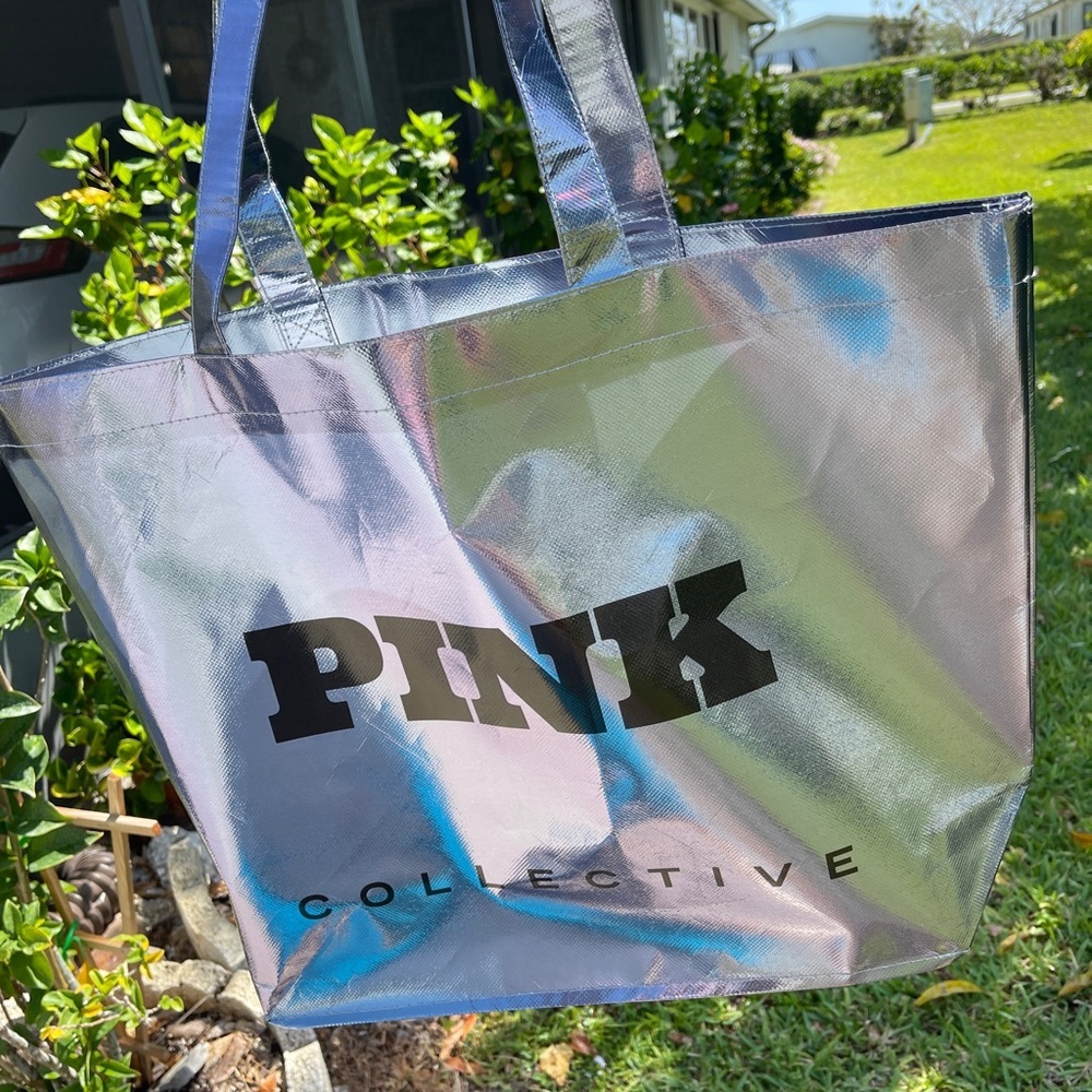 PINK/VICTORIA SECRET Collective Tote Bag In Holographic Blue - Picture 7 of 12